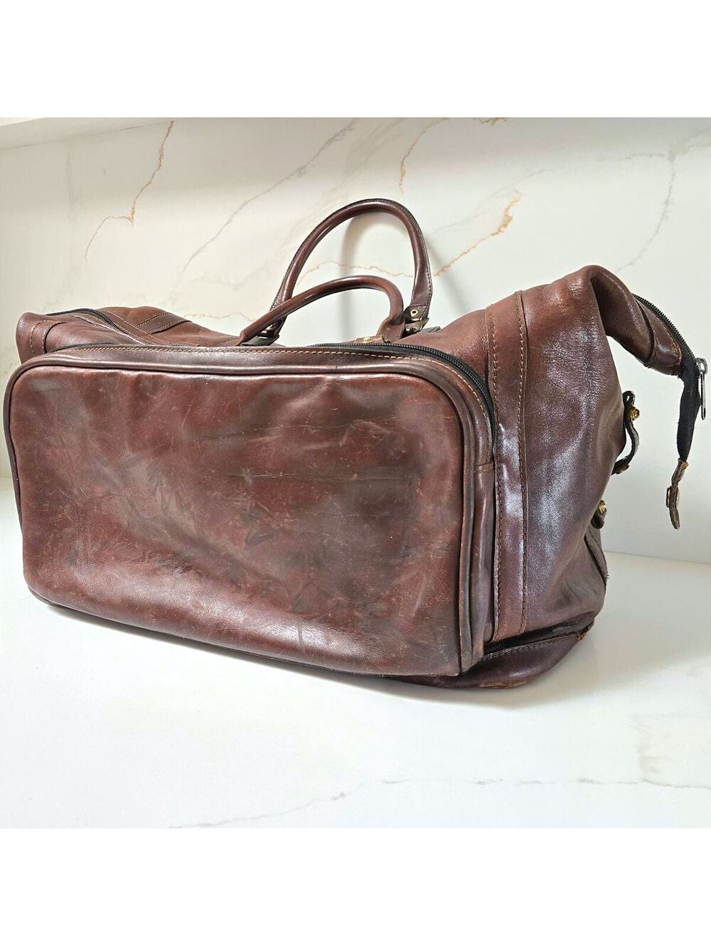 Vintage Bric's Leather Duffle Bag